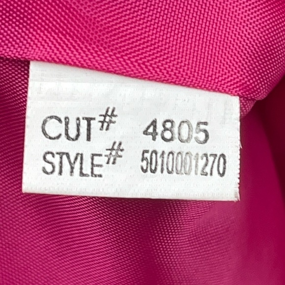 Vintage ICE Women’s Silk Chiffon Fairy Wrap Dress Pink Tropical Palm Print Sz 14 - Picture 14 of 16